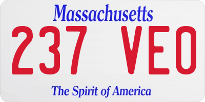 MA license plate 237VE0
