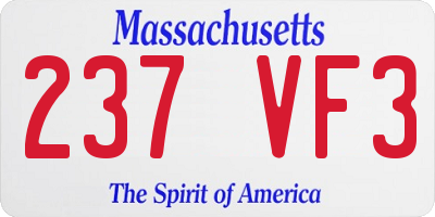 MA license plate 237VF3