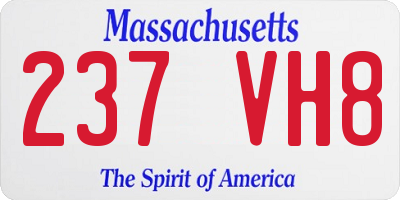 MA license plate 237VH8
