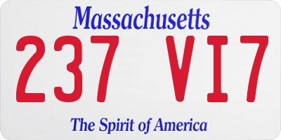 MA license plate 237VI7
