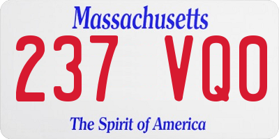 MA license plate 237VQ0