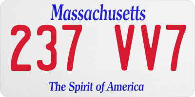 MA license plate 237VV7