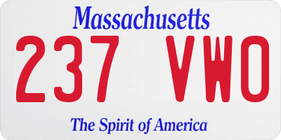MA license plate 237VW0