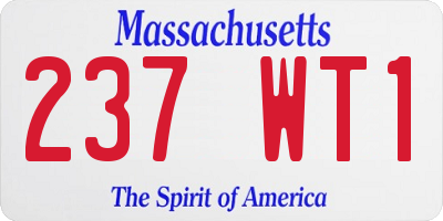 MA license plate 237WT1