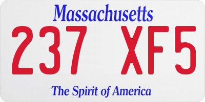 MA license plate 237XF5