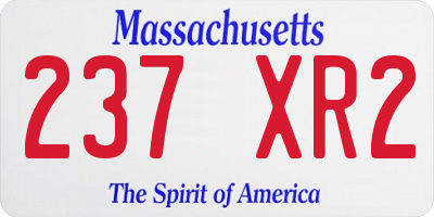 MA license plate 237XR2