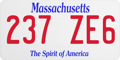 MA license plate 237ZE6