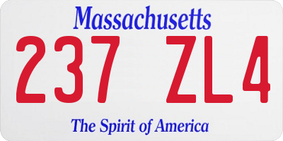 MA license plate 237ZL4