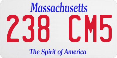 MA license plate 238CM5