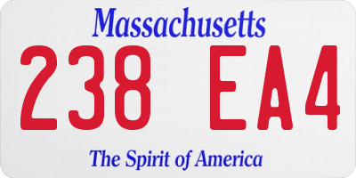 MA license plate 238EA4