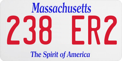 MA license plate 238ER2