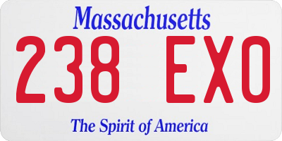 MA license plate 238EX0
