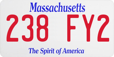 MA license plate 238FY2