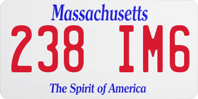 MA license plate 238IM6