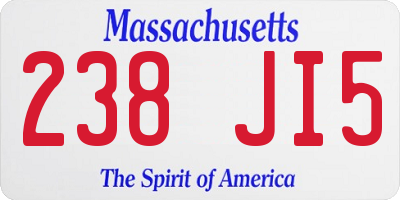 MA license plate 238JI5