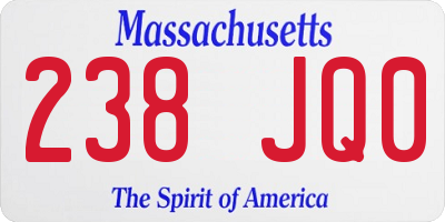 MA license plate 238JQ0