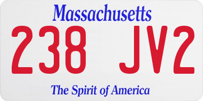 MA license plate 238JV2