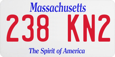 MA license plate 238KN2