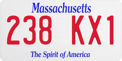 MA license plate 238KX1