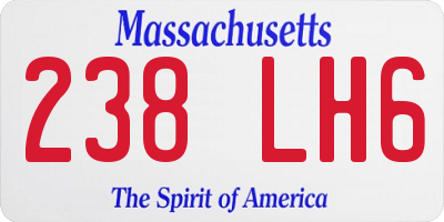 MA license plate 238LH6