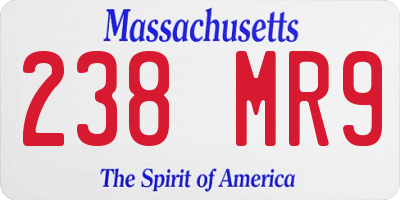 MA license plate 238MR9
