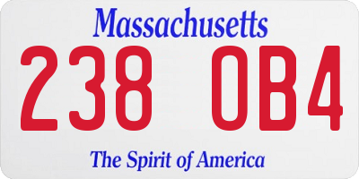 MA license plate 238OB4