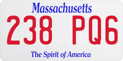 MA license plate 238PQ6