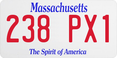 MA license plate 238PX1