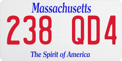 MA license plate 238QD4