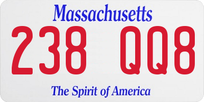 MA license plate 238QQ8