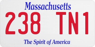 MA license plate 238TN1