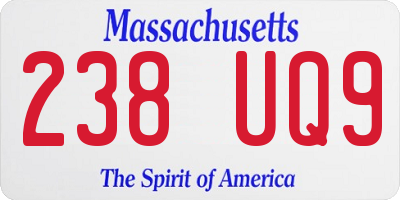 MA license plate 238UQ9