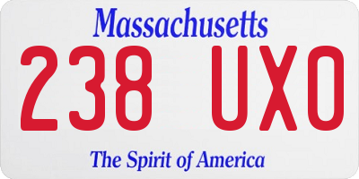 MA license plate 238UX0