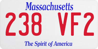 MA license plate 238VF2