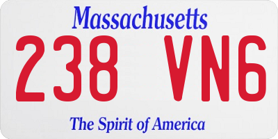 MA license plate 238VN6