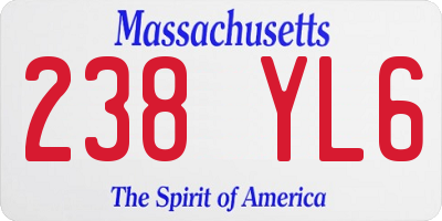 MA license plate 238YL6