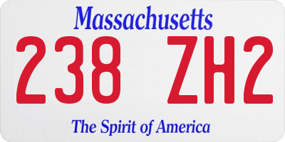MA license plate 238ZH2