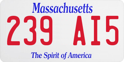MA license plate 239AI5