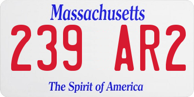 MA license plate 239AR2