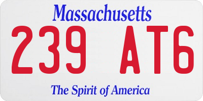 MA license plate 239AT6