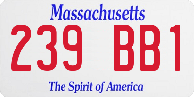 MA license plate 239BB1