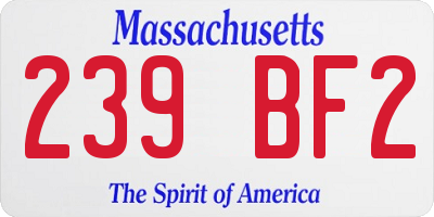 MA license plate 239BF2