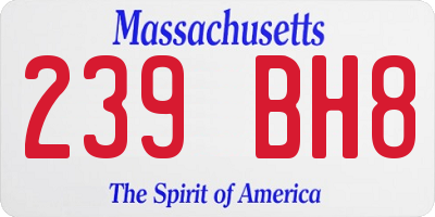 MA license plate 239BH8