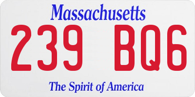 MA license plate 239BQ6