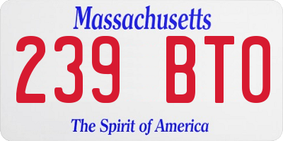MA license plate 239BT0