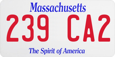 MA license plate 239CA2