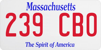 MA license plate 239CB0