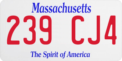 MA license plate 239CJ4