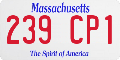 MA license plate 239CP1