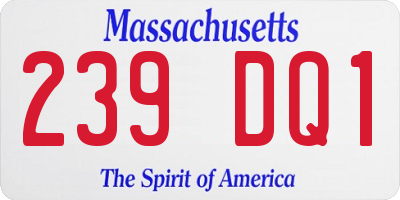 MA license plate 239DQ1